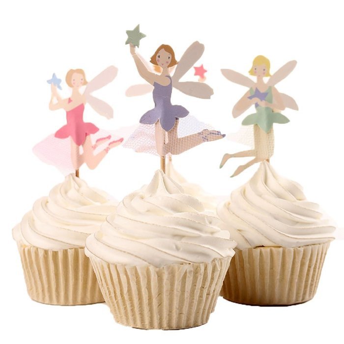 BETOP&reg; Set of 24 Pieces Cute Ballet Dancer Girls Fairy Peri Dessert Muffin Cupcake Toppers for Picnic Wedding... N14