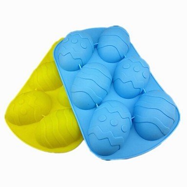 Sher 6 Hole Egg Shape Cake Ice Jelly Chocolate Molds,Silicone 27&iexcl;&Aacute;17&iexcl;&Aacute;3.5 CM(10.6&iexcl;&Aacute;6.7&iexcl;&Aacute;1.4INCH) Random Color
