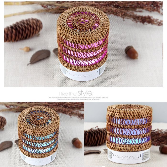 Wood Bluetooth Speaker,Bnest Mini Subwoofer Portable Wireless Colorful Light Mini Stereo Supporting Memory Card... N2
