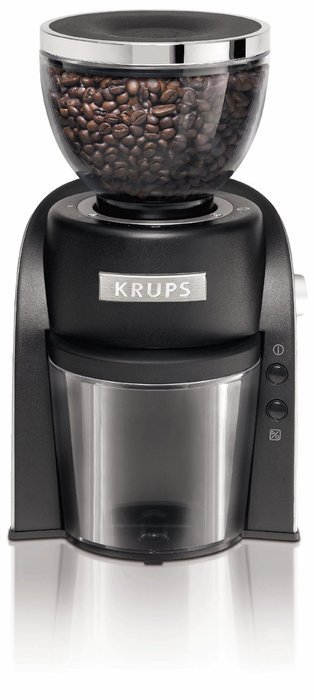 KRUPS GX6000 Burr Coffee Grinder with Grind Size and Cup Selection, 8-Ounce, Black