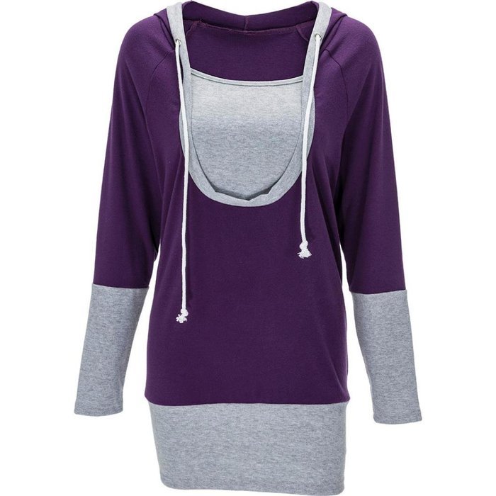 Women's Blouse,Laimeng Cotton blend Fashion Women Loose Pullover T Shirt Long Sleeve Blouse (M, Purple) N9