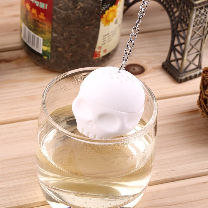 Silicone T-Bones Bones Skull Infuser Loose Leaf Tea Strainer Filter Diffuser N3
