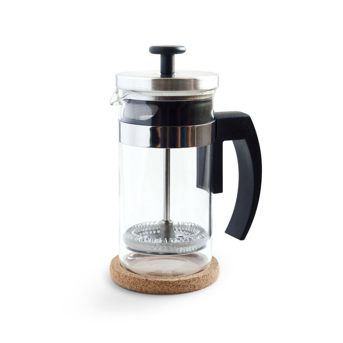 Brillante BR-CP1-350 Stainless Steel European Glass Small French Press Coffee Maker and Tea Press - 350 ml / 12 Oz N2