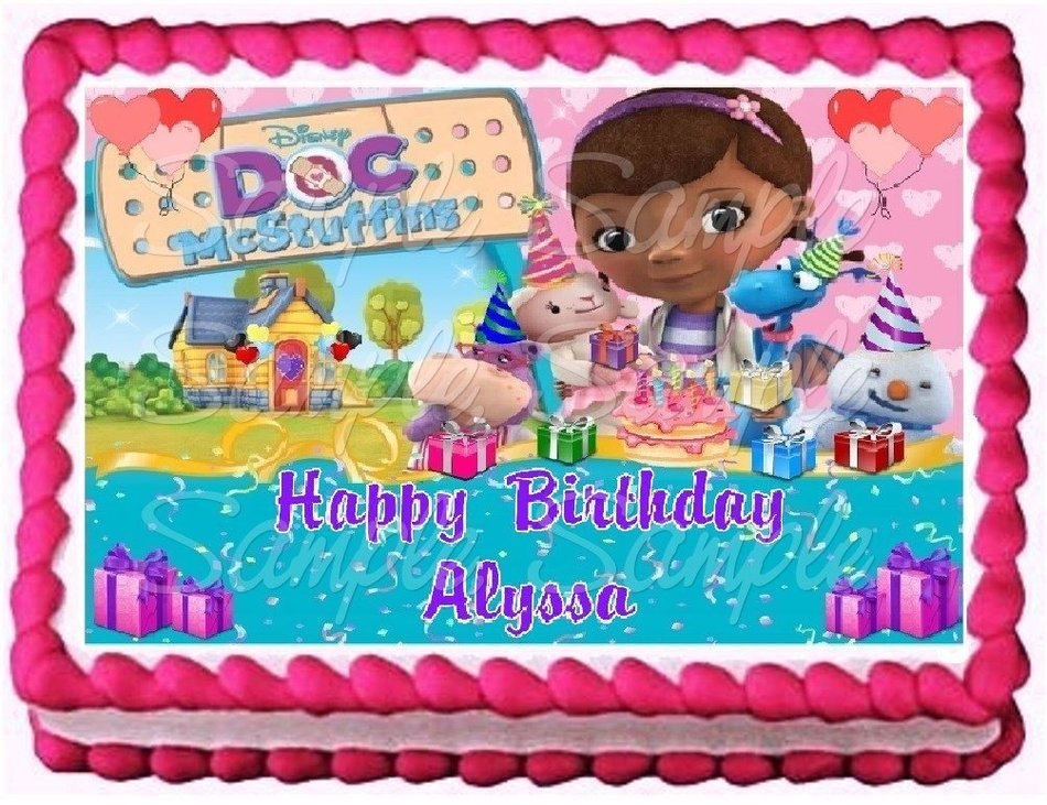 Doc McStuffins Edible Frosting Sheet Cake Topper - 1/4 Sheet