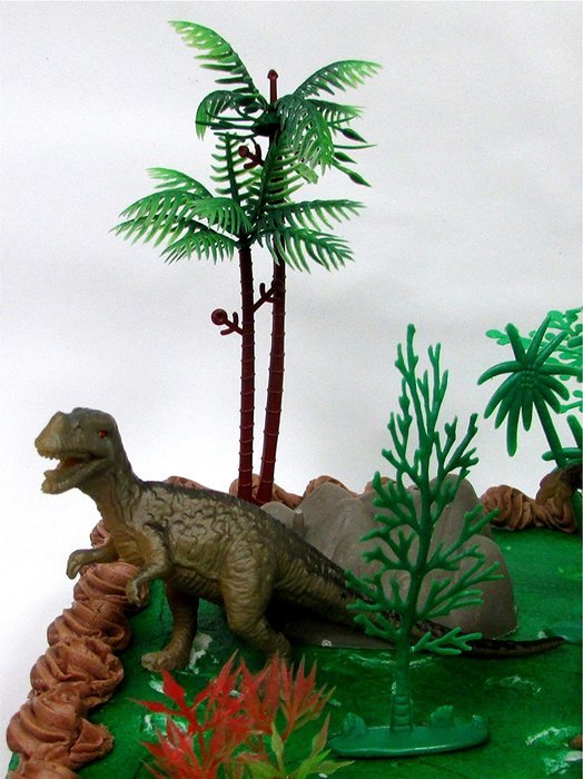 Prehistoric T-Rex DINOSAUR 12 Piece Birthday CAKE Topper Set Featuring a T-Rex and 4 Random Dinosaur Figures,... N6