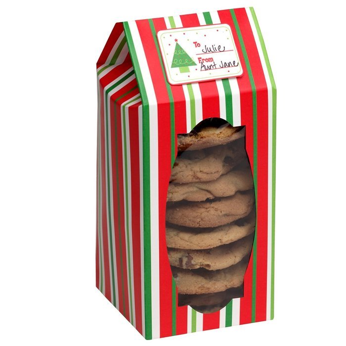 Red & Green Stripes - Tall Cookie Boxes (6 count) Party Accessory