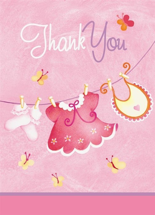 Cardboard Pink Clothesline Girl Baby Shower Cake Bunting Topper N9