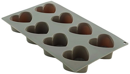 BergHOFF Studio Silicone 8 Cup Heart Cake Mold, Natural N3