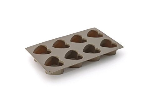 BergHOFF Studio Silicone 8 Cup Heart Cake Mold, Natural N4