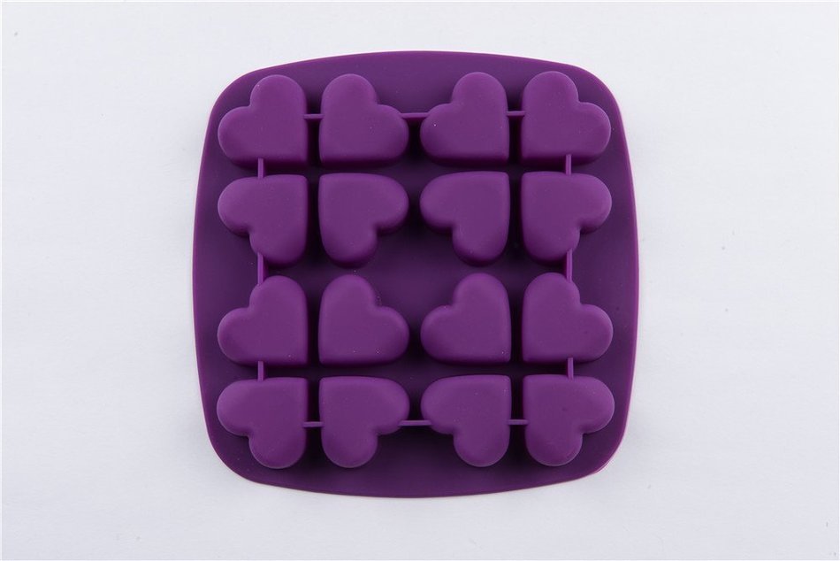 16 Cavity Heart Shape Silicone Handmade DIY Cake Chocolate Jello Mold for Wedding