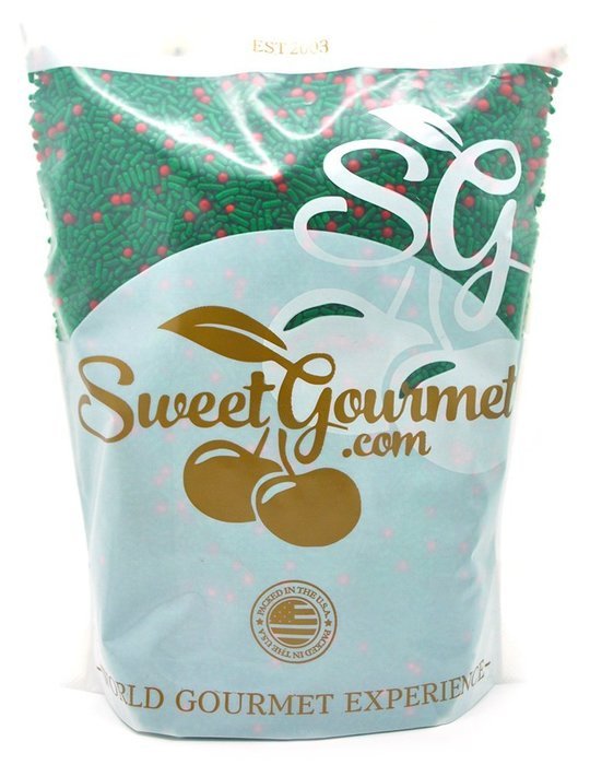 SweetGourmet Kerry's Holly Berry Mix - Christmas Sprinkles & Nonpareils (12oz) N7