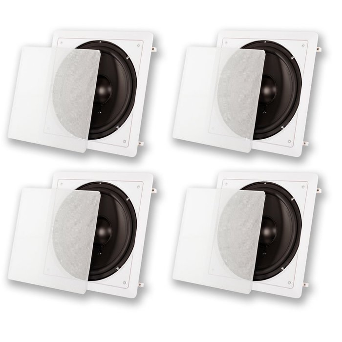 4 Acoustic Audio IWS10 In Wall 800 Watt 10" Home Theater Passive Subwoofers IWS10-4S