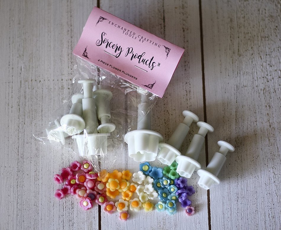 Sorcery Products Fondant Tool Set 4 FLOWER plunger Set N5