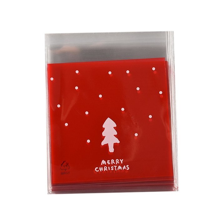Welecom(TM) 100ps Merry Christmas Self Adhesive Seal Plastic Cookie Bags CTS9 N2