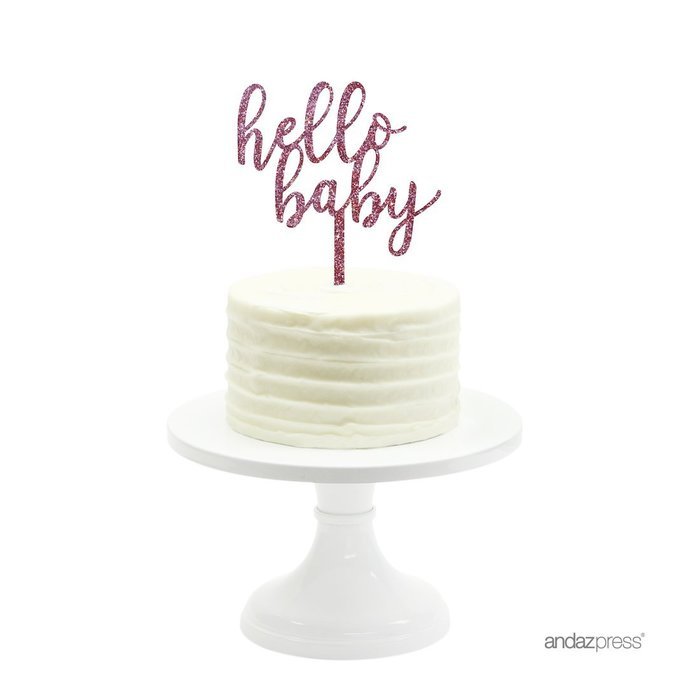 Andaz Press Baby Shower Acrylic Cake Toppers, Gold Glitter, Oh Baby, 1-Pack, Nautical Ocean Themed Party Decor... N80