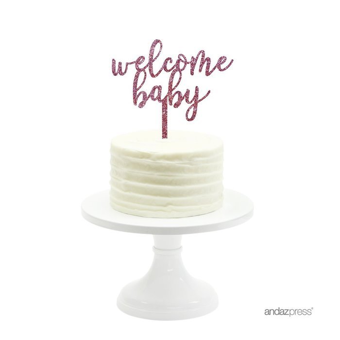 Andaz Press Baby Shower Acrylic Cake Toppers, Gold Glitter, Oh Baby, 1-Pack, Nautical Ocean Themed Party Decor... N81