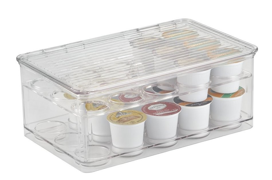 mDesign Nespresso Coffee Pod Holder for Kitchen Pantry, Countertops - Holds 48 Capsules, Clear N11