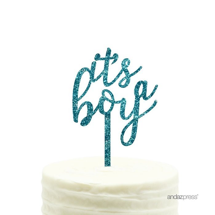 Andaz Press Baby Shower Acrylic Cake Toppers, Gold Glitter, Oh Baby, 1-Pack, Nautical Ocean Themed Party Decor... N92