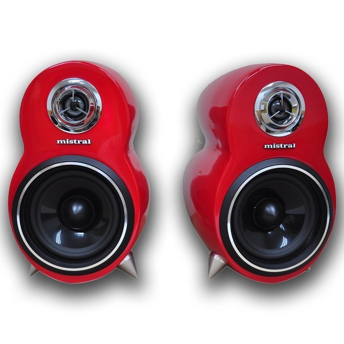 Mistral DT-307S 6 Ohms 30W x 2 Hifi Bookshelf Speakers - Red