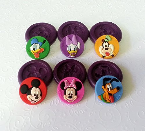 Silicone Molds Mickey Mouse Clubhouse Set (22mm) Cake Topper Candy Chocolate N3