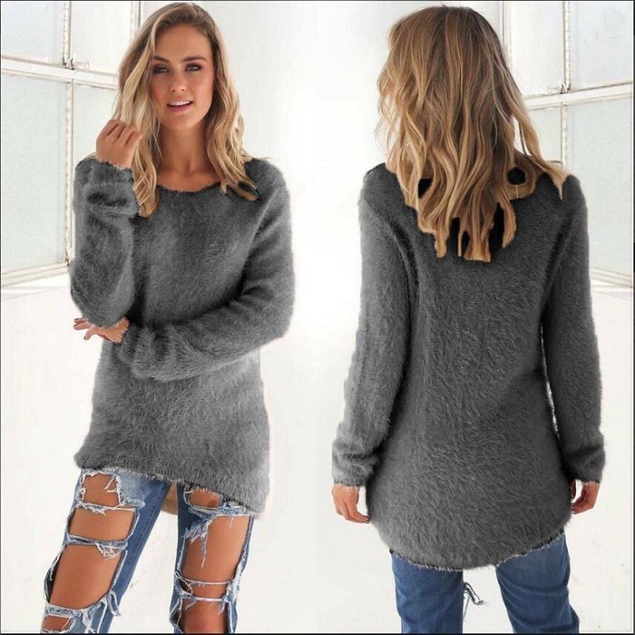 Fashion Sweaters,Morecome Womens Casual Solid Long Sleeve Jumper Sweaters Blouse N18