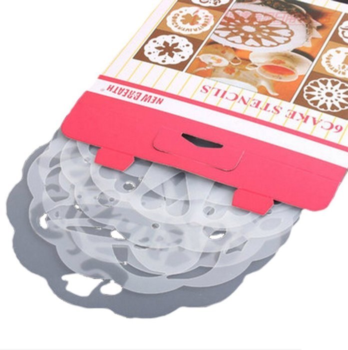 Aimeart 6 Pcs Cake Stencil Baking Tools Baking Supplies Cake Tiramisu Top Decoration Set N4
