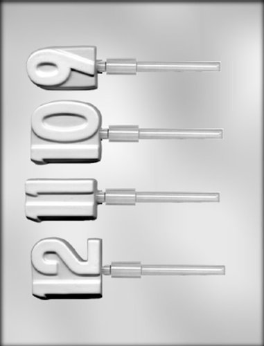 CK Products 2-Inch Number Sucker 9-10-11-12 Chocolate Mold