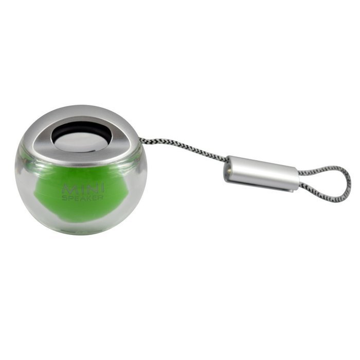 Generic Mini Speaker Built-in Rechargable Lithium Battery Output 3 Watts With Foldable AUX Cable(Green) N6