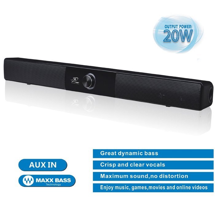 Lp Mini 20-inch Slim Powered Bluetooth Sounder Bar With Build in 4 Speakers Inside, Subwoofer Soundbar Speaker...