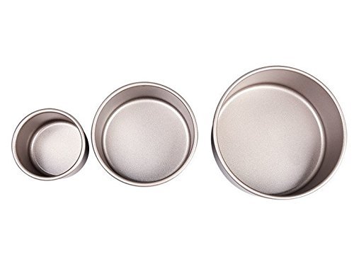Astra Gourmet Professional Nonstick Bakeware 3-Piece Mini Round Cake Pan Set, Chanpagne Gold N3