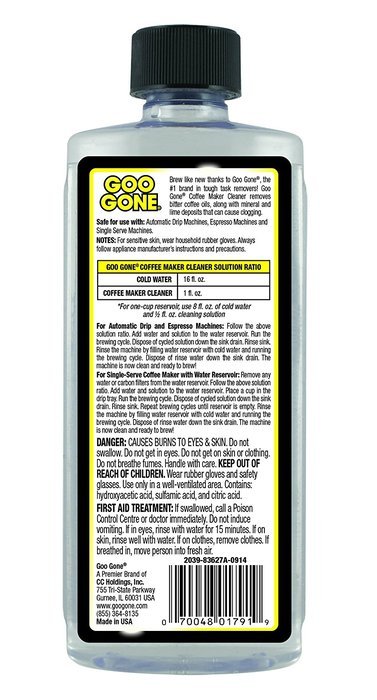 Goo Gone Coffee Maker Cleaner, 8 Fluid Ounce N10