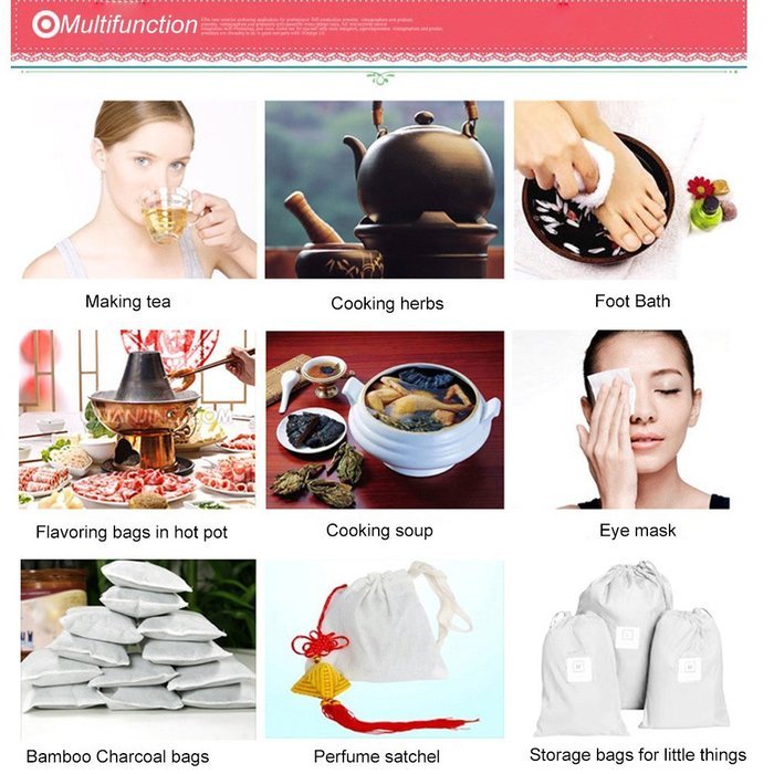 Tea Filter Bags, Unbleached 100% Natural Empty tea bags for Loose, Herbal, Green & Weight Loss Tea - Nuiby Disposable... N3
