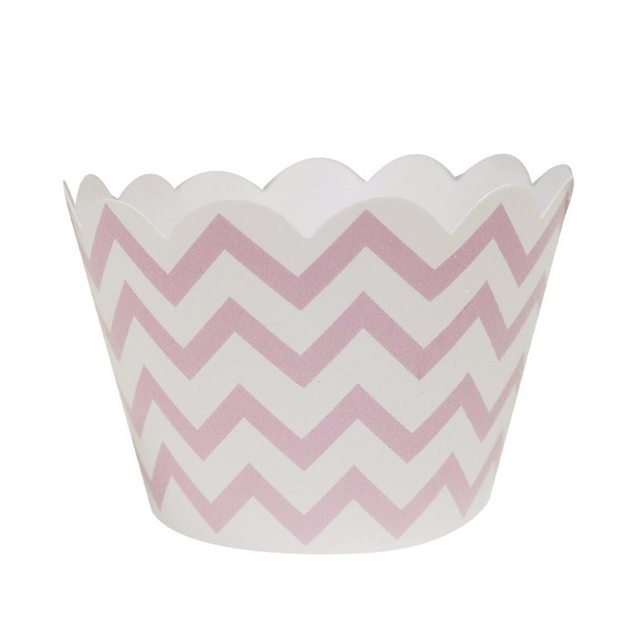 AllyDrew Standard Size Chevron Cupcake Wrappers (Set of 20), Orange N23