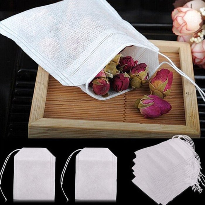 Gosear 100 PCS Disposable Tea Bag Drawstring Seal Filter Tea Bag 5.5 x 7cm N2