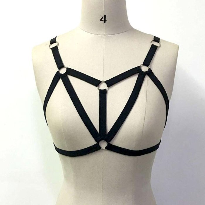 Underwear, PHOTNO Alluring Womens Harness Bra Elastic Cage Bra Strappy Hollow Out Bra Bustier N15