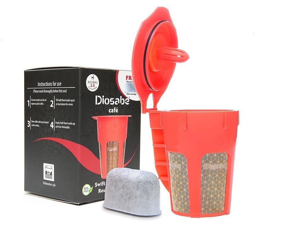 SwiftBrew 24k Gold Reusable K-Carafe Filter- K-Cup Refillable 4-5 Cup Coffee Filter Compatible With Keurig Brewers... N4