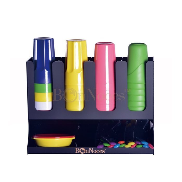 BonNoces Black Acrylic Coffee Condiment Organizer Cups Holder Dispenser for Lids and Cups with Same Size Four... N2
