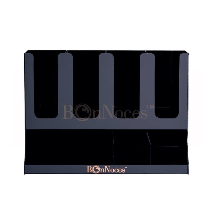 BonNoces Black Acrylic Coffee Condiment Organizer Cups Holder Dispenser for Lids and Cups with Same Size Four... N3