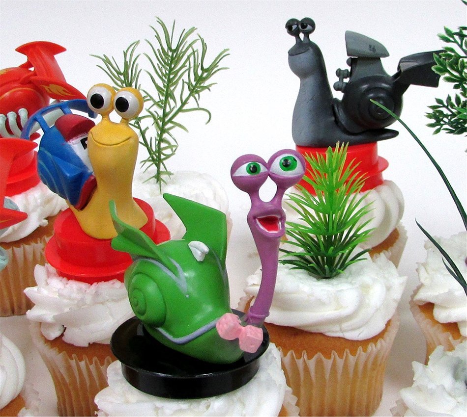 TURBO 14 Piece Birthday CUPCAKE Topper Set Featuring TURBO Figures and Decorative Themed Accessories, Figures... N6