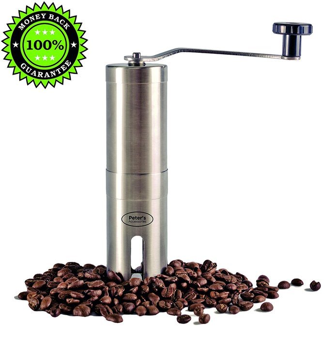 Manual Coffee Grinder, Quality Stainless Steel, Easy Operation, Ergonomic Design, Control Coarseness, Adjustable... N7