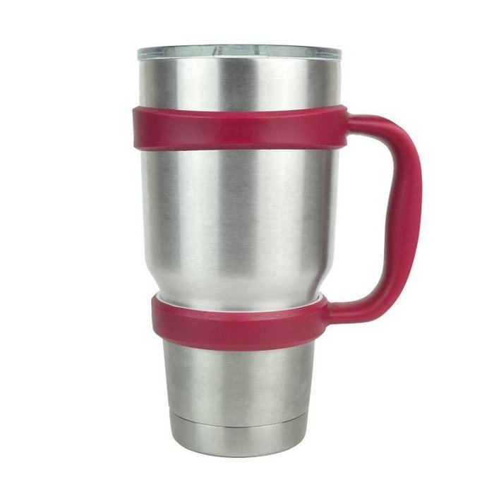 Morecome 30 Oz Stainless Steel Insulated Tumbler Mug Handle (Red) N6