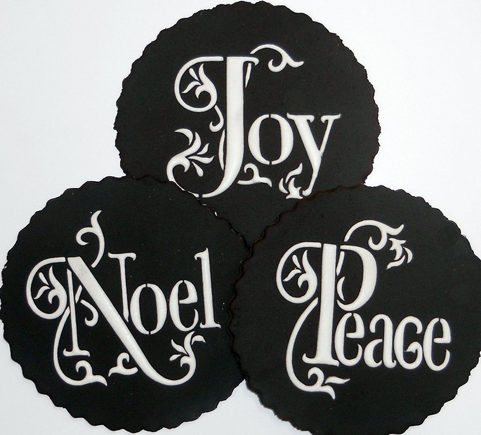 Joy, Noel and Peace Cookie Set by Designer Stencils N3