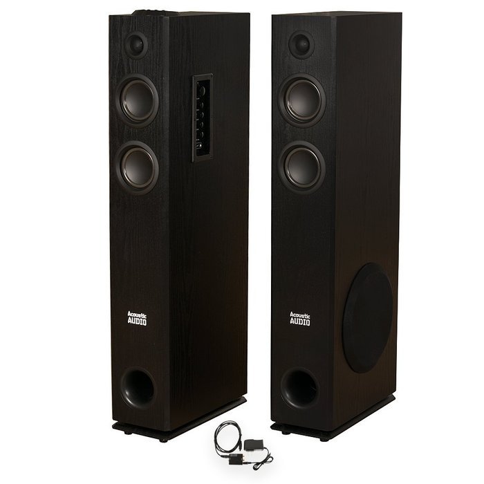 Acoustic Audio TSi300 Bluetooth Powered Floorstanding Tower Multimedia Speakers with Optical Input TSi300D N2
