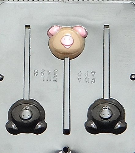 Pig Lollipop Chocolate Candy Mold Piggy 3428