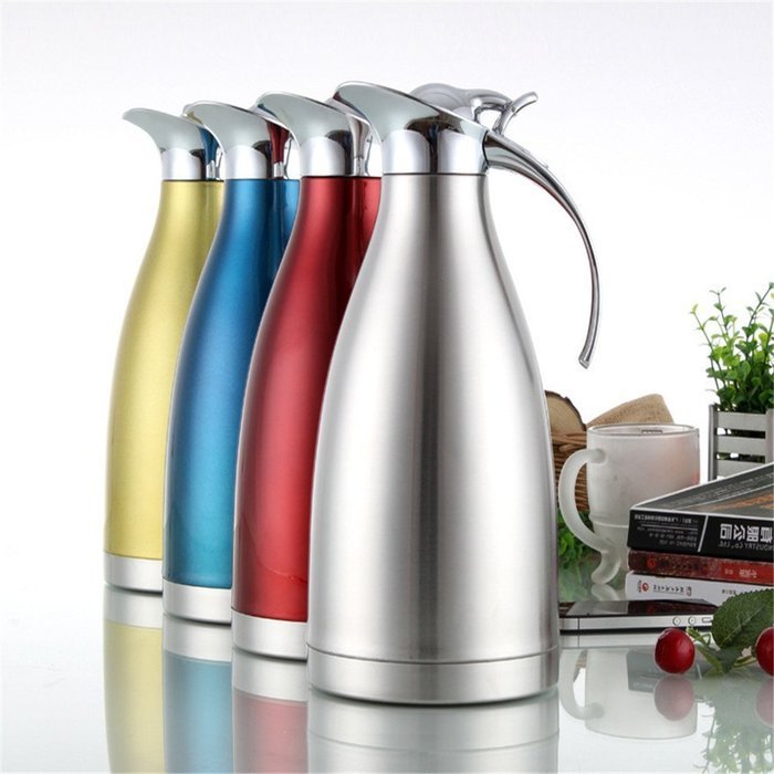 Buy Allamazing Stainless Steel Vacuum Insulated Thermal Carafe Double Wall Coffee Pot Water Pitcher 2L Capacity... N9