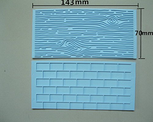 Anyana Wood Brick Wall Silicone Fondant Sugarpaste Mould Cake Decorating Tools Cooking N3