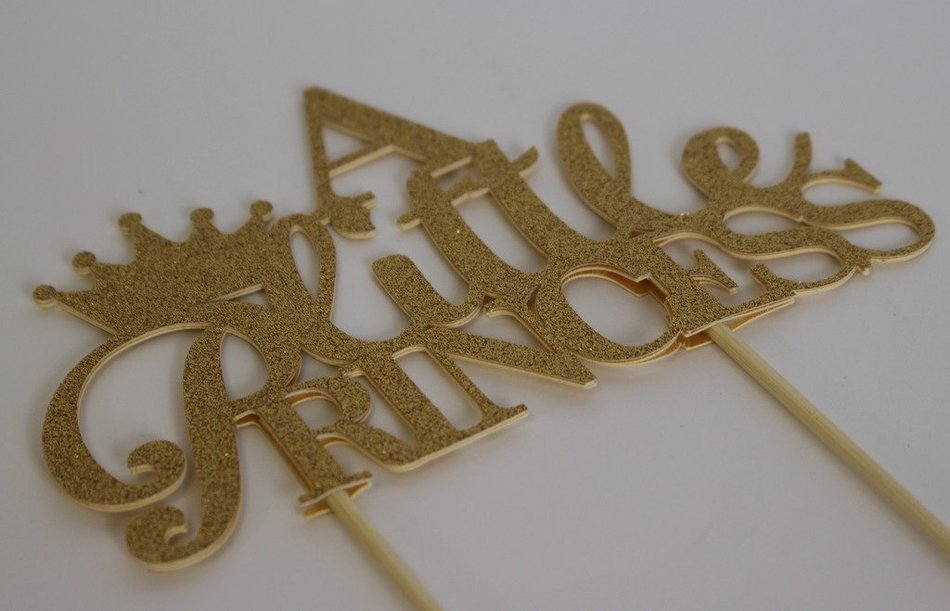 All About Details Gold A Little Princess Cake Topper N3
