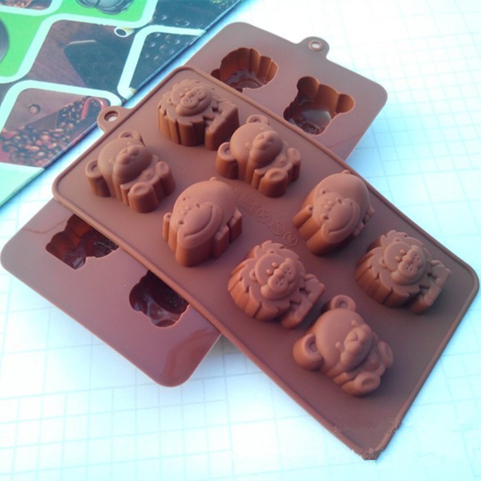 YYZP Silicone Cake Mold Chocolate Mold Cute Hippo Bear Lion Shape (1 pcs) N2