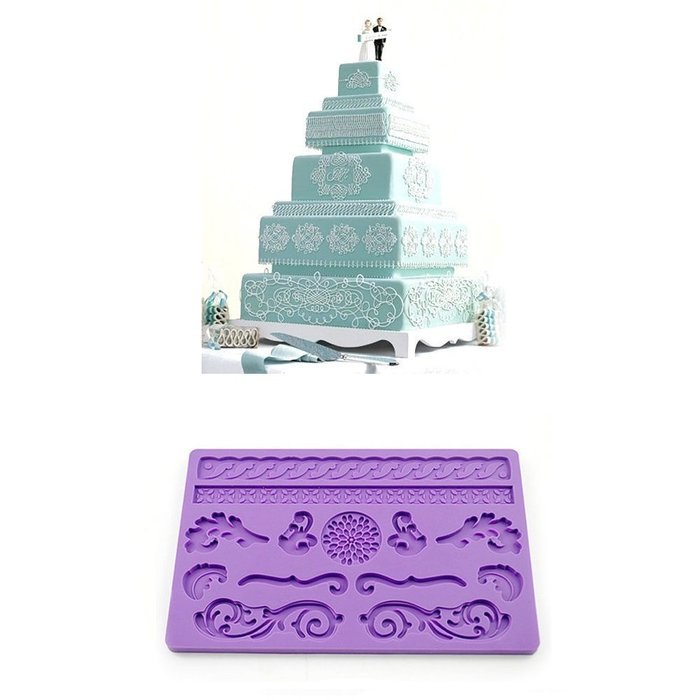 Xgunion Silicone Lace Mold Mould Sugar Craft Fondant Mat Cake Decorating