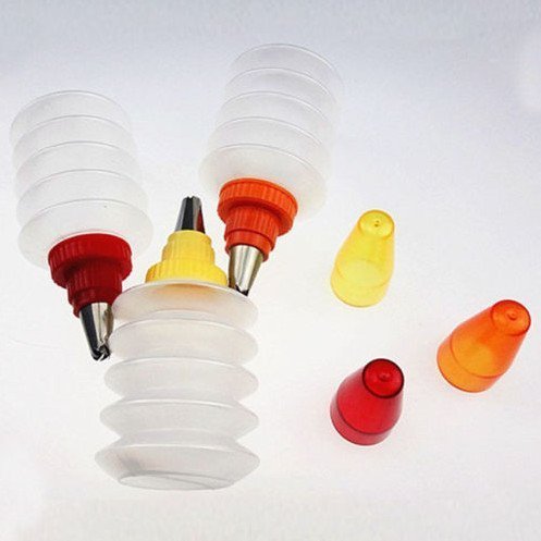 CXLKST Kitchen Reusable Icing Piping Squeeze Cake Decorating Bottle Nozzle Set
